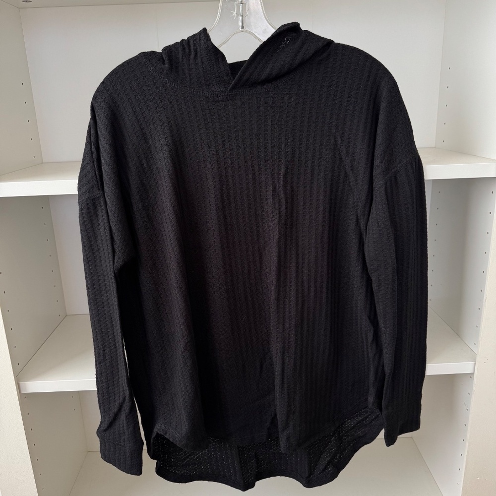CHASER Black Waffle Thermal Knit Hoodie - Picture 4 of 6